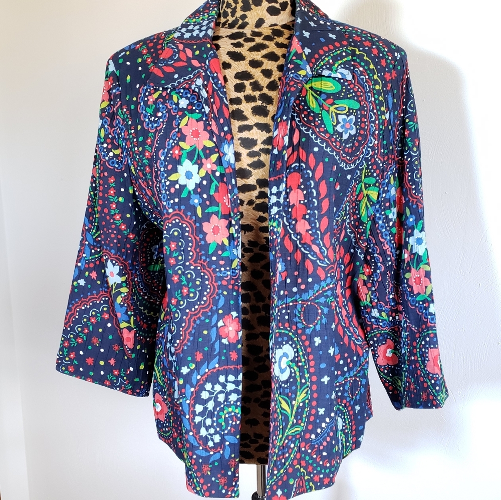 ALFRED DUNNER Colorful Open Blazer